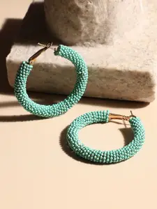 SOHI Gold-Plated Contemporary Hoop Earrings