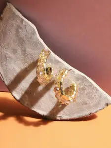 SOHI Gold-Plated Half Hoop Earrings