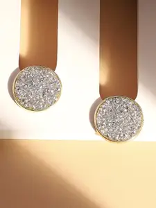 SOHI Gold-Plated Contemporary Studs Earrings