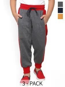 BAESD Boys Pack Of 3 Mid-Rise Fleece Joggers