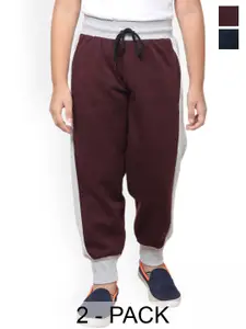 BAESD Boys Pack Of 2 Mid-Rise Fleece Joggers