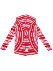 Pantaloons Junior Girls Geometric Printed Front-Open Sweater