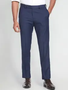 Arrow Men Checked Mid-Rise Dobby Formal Trousers