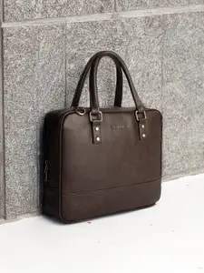 Gauge Machine 16" Brown Woven Laptop Bag with Detachable Strap