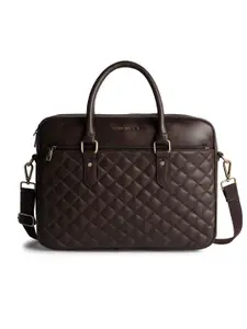 Gauge Machine Unisex Quilted Leather Laptop Bag