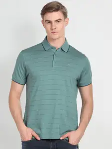 Arrow Striped Polo Collar Short Sleeve Cotton Regular T-shirt