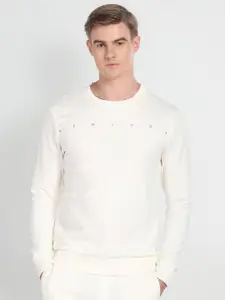 Arrow New York Alphanumeric Printed Pullover Sweatshirt