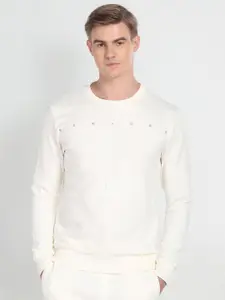 Arrow New York Alphanumeric Printed Pullover Sweatshirt