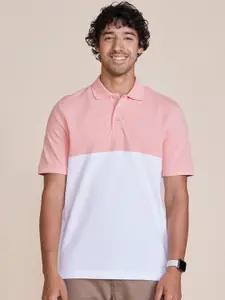 Gloot Colourblocked Polo Collar Pure Cotton T-shirt
