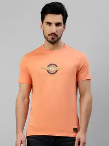 Royal Enfield Brand Logo Printed Regular Fit Pure Cotton Casual T-shirt