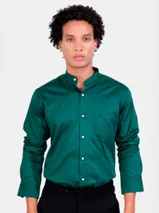 FRENCH CROWN Standard Regular Fit Band Collar Long Sleeves Cotton Formal Shirt