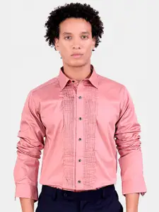 FRENCH CROWN Standard Pin Tucks Detail Cotton Formal Shirt
