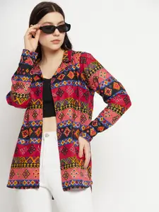 Bitterlime Comfort Ethnic Print Cotton Casual Shirt