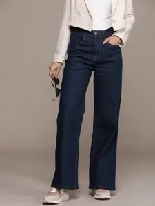 The Roadster Life Co. Women Wide Leg Stretchable Mid-Rise Jeans