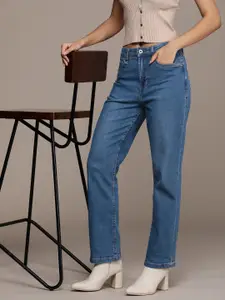 The Roadster Life Co. Women Straight Fit Light Fade Stretchable Mid-Rise Jeans