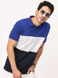Leotude Colourblocked Polo Collar T-shirt