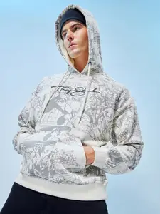 Bewakoof Grey Graphic Printed Hooded Cotton Sweatshirt