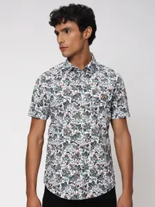 Mufti Classic Slim Fit Floral Printed Casual Shirt