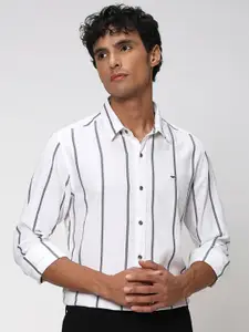 Mufti Classic Slim Fit Opaque Striped Casual Shirt
