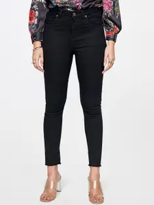 AND Women Skinny Fit Mid-Rise Stretchable Cropped Jeans