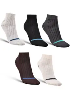 Dollar Socks Men Pack Of 5 Striped Cotton Ankle-Length Socks