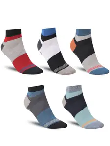Dollar Socks Men Pack Of 5 Patterned Pure Cotton Ankle-Length Socks