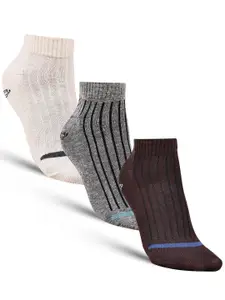 Dollar Socks Men Pack Of 3 Striped Patterned Cotton Ankle-Length Socks