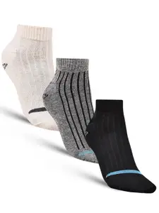 Dollar Socks Men Pack of 3 Striped Ankle-Length Cotton Socks
