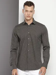 Calvin Klein Slim Fit Opaque Micro Ditsy Printed Cotton Casual Shirt