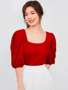 Dream Beauty Fashion Scoop Neck Puff Sleeves Top