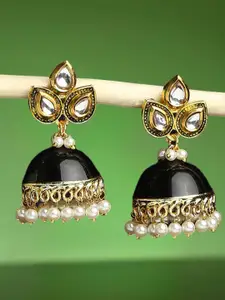 OOMPH Meenakari & Kundan Design Dome Shaped Jhumkas