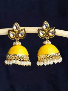OOMPH Kundan Stone Studded Dome Shaped Jhumkas