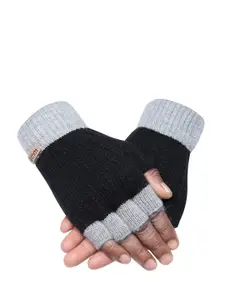LOOM LEGACY Men Patterned Winter Acrylic Hand Gloves