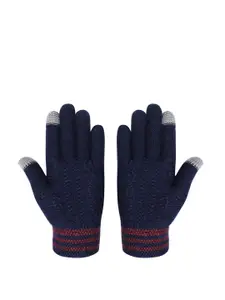 LOOM LEGACY Men Patterned Winter Acrylic Hand Gloves