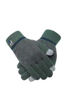 LOOM LEGACY Men Patterned Winter Acrylic Woollen Gloves