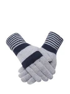 LOOM LEGACY Men Patterned Acrylic Hand Gloves