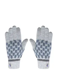 LOOM LEGACY Men Patterned Winter Acrylic Woollen Hand Gloves