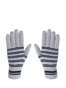 LOOM LEGACY Men Striped Acrylic Hand Gloves