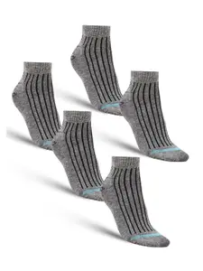 Dollar Socks Men Pack Of 5 Striped  Pure Cotton Ankle Length Socks