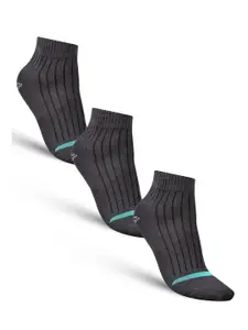 Dollar Socks Men Pack Of 3 Striped Pure Cotton Ankle-Length Socks