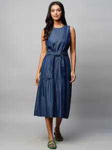 Chemistry A-Line Midi Dress With Front Tie Up