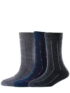 Cotstyle Men Pack Of 3 Patterned Pure Cotton Calf-Length Socks