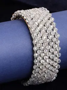 OOMPH Set Of 8 Crystal Bead Bangles
