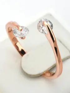 OOMPH Gold-Plated Cubic Zirconia Engagement Proposal Fashion Rings