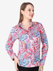 Steele Classic Abstract Printed Spread Collar Casual Shirt