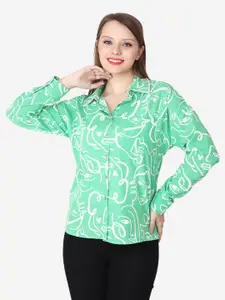 Steele Classic Abstract Printed Spread Collar Casual Shirt