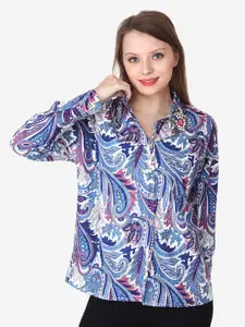 Steele Classic Abstract Printed Spread Collar Casual Shirt