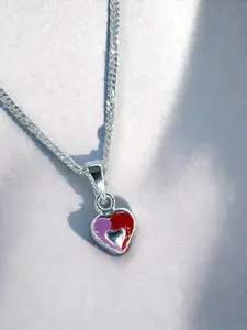 Taraash Girls 925 Sterling Silver Heart Pendant With Chain
