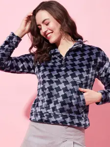 Modeve Geometric Printed Pullover Sweatshirt
