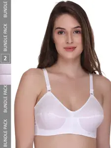 SONA Pack Of 2 Full Coverage Non Padded Non-Wired Cotton Everyday Bra With All Day Comfort